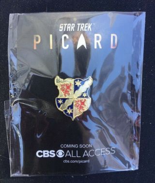 Sdcc 2019 Exclusive Star Trek Picard Family Crest Pin