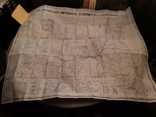 Vintage 1950 ' s Modoc County CA Trail Map California history Metsker 2