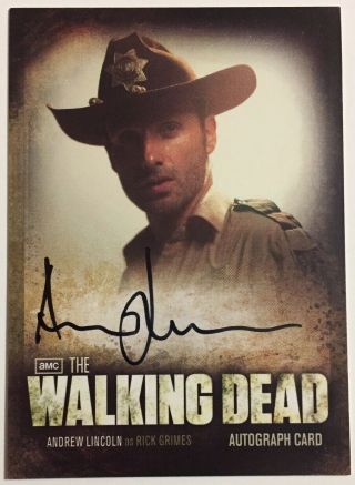 Andrew Lincoln Autograph Card Season 2 The Walking Dead 2012 Rick Grimes A - 1