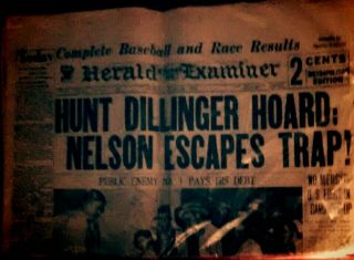 Rare July 24 1934 Chicago Herald Newspaper.  John Dillinger In The Morgue,  Dead