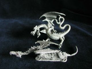 Two Pewter Dragons Partha 1987 Pp 808 Meier & Other Dated 1982