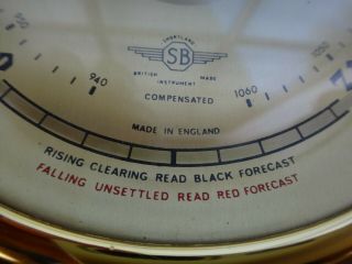 Shortland Brothers Teak and Brass Barometer,  England circa 1950 ' s 3