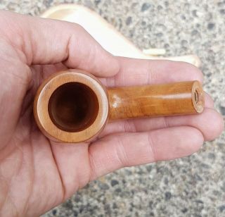 Unsmoked Antique Briar Tobacco Pipe with amber stem 8