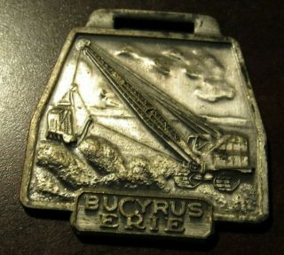 Vintage Bucyrus Erie Crane Binder Machinery Union,  Nj Watch Fob Medal Jersey