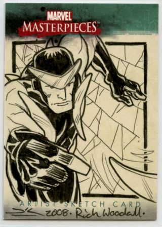 2007 Marvel Masterpieces 3 Sketch Card - Rich Woodall - Boomerang