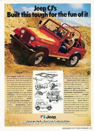 1977 1978 Jeep Cj Renegade Advertisement Print Art Car Ad J664