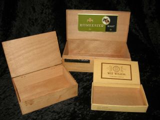 3 Vintage Cigar Boxes - Ritmeester Willem 11 Wooden