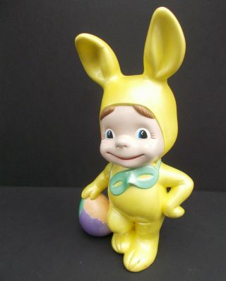 Easter Bunny Costume Smiley Boy Ceramic Atlantic Mold Vintage 80s 12 