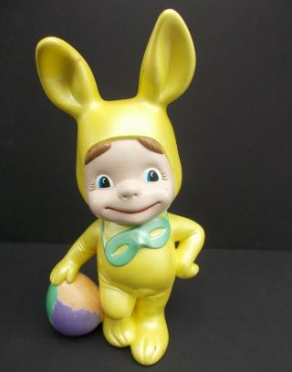 Easter Bunny Costume Smiley Boy Ceramic Atlantic Mold Vintage 80s 12 