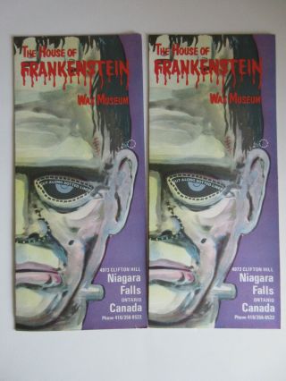 The House Of Frankenstein Wax Museum Vintage Brochures Niagara Falls Canada - 2