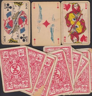 Vintage Victory Playing Cards WW2 1945 Belgium Hitler joker 3