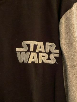 Men ' s STAR WARS Galactic Empire Logo Patch Cotton Blend Jacket Black Gray Medium 3