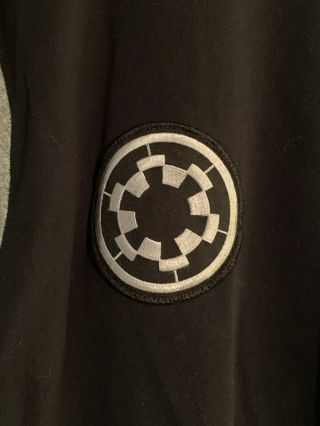 Men ' s STAR WARS Galactic Empire Logo Patch Cotton Blend Jacket Black Gray Medium 4