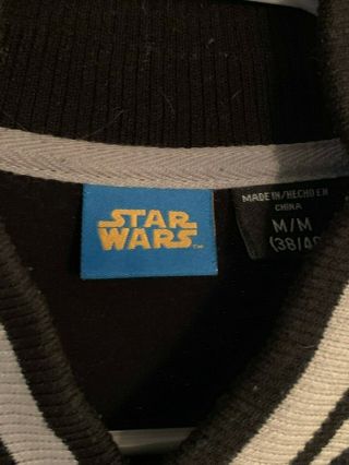 Men ' s STAR WARS Galactic Empire Logo Patch Cotton Blend Jacket Black Gray Medium 5