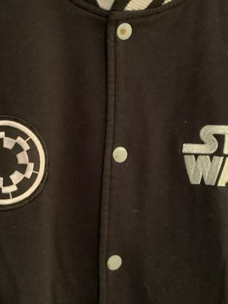 Men ' s STAR WARS Galactic Empire Logo Patch Cotton Blend Jacket Black Gray Medium 6