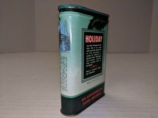Vtg HOLIDAY Pipe Mixture Pocket Pipe Cigarette Tobacco TIN FULL Great Graphics 5