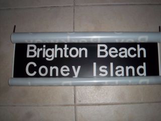 Nyc Subway Sign Mylar Ind South 1968 Roll Sign Brighton Beach Coney Island Ny Ny