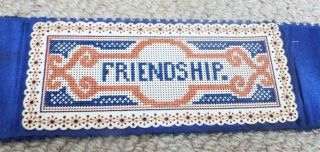 Antique Victorian Bookmark Friendship Punched Card Cross Stitch Bookmark