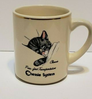 Chessie System Train Railroad Purr - Fect Transportaion Cat Mug Advertising Piece