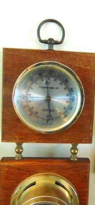 Vintage Springfield 3 Gauge Wall Weather Station Humidity Temperature Barometer