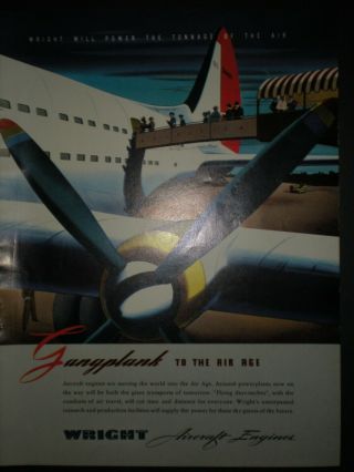 1942 Future Flying Daycoaches Airplane Futuristic Plane Wright Trade Print Ad