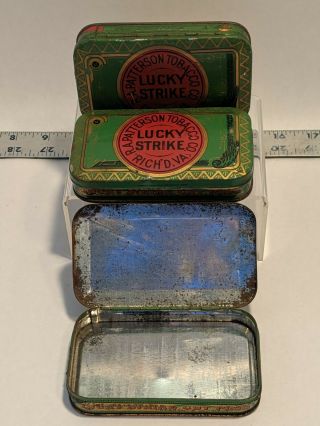 Vintage Lucky Strike Cut Plug Tobacco Tin Box Tobacciana R.  A.  Patterson Tobacco 4