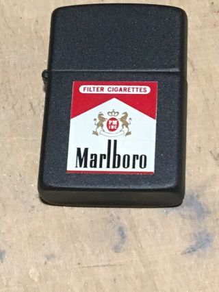 Zippo Marlboro Black Matte Lighter Very Collectible