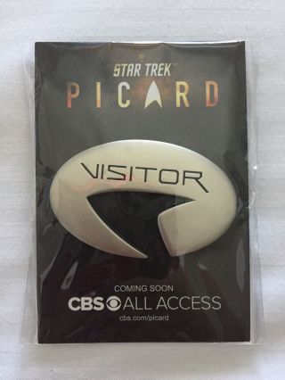 Sdcc 2019 Star Trek Picard Visitor Pin The Star Trek Universe In Hand Enterprise