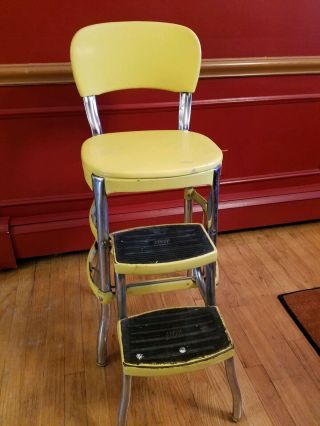 Vintage 1950s - 1960s Cosco Yellow Kitchen Step Stool Pick Up Only Ohio