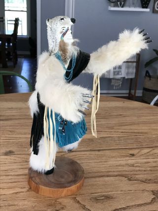 Native American Statue Signed By Artist.  Kachina Doll,  Hand Painted. 4
