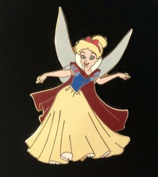 Rare Disney Pin Jumbo Tinker Bell Dressed As Snow White Le 300 Htf Oc