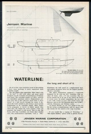 1966 Cal 40 Cal - Boats Sailboat Yacht Drawing Jensen Marine Vintage Print Ad 2