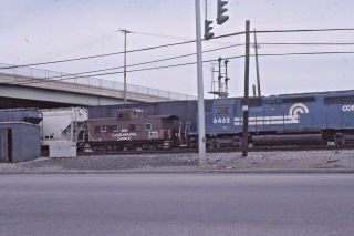 Kodachrome Delaware Lackawanna & Western Caboose 906 Buffalo,  Ny 1984