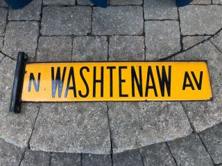 1950’s City Of Chicago Porcelain Street Sign N Washtenaw Av “rare”