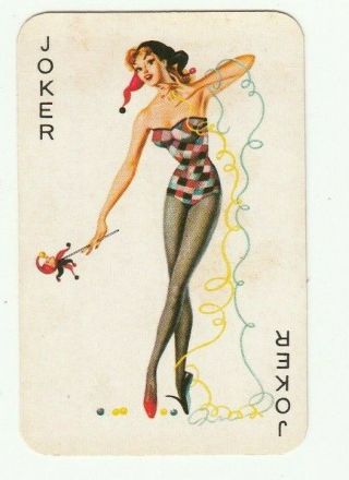 1 Playing Swap Card Risque Lady Pin Up Joker Ballet Jester Lady Biba Nightclub