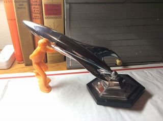 Vintage Rocket Table Lighter.  Chrome,  Made In England.  Awesome Look