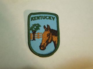 Vintage Kentucky State Travel Souvenir Embroidered Iron On Patch Horse
