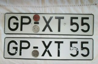 1998 German License Plate Gp - Xt55 - Matching Pair