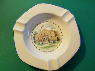 Antique Texas 1936 Centennial Ashtray With Picture Of The Alamo