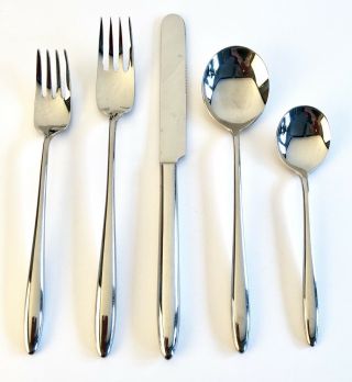 Rare 5pc.  Place Setting W.  Storr F.  Wilkens “aura” Discontinued Stainless Steel