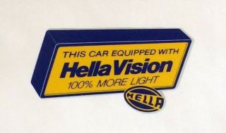 Inside Sticker: This Car Equipped With Hella Vision - Head Lights,  Fog Light