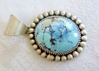 Navajo Eddie Secatero Pendant Rare Pale Blue Turquoise Found Only In Kazakhstan