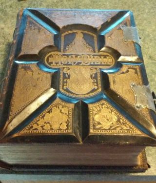 The Parallel Bible Leather Family Holy Bible,  1886,  Rare Parallel Column Edition