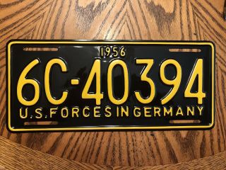 1956 A,  Professional Restoration Us Forces In Germany License Plate Military