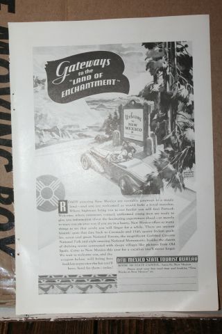 1936 Paper Ad Gateways To The Land Of Enchantment Mexico Nm Tourism Bureau