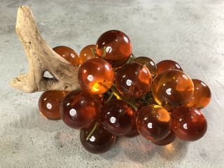 Orange - Mid - Century Vintage Acrylic / Lucite Grape Cluster,  Driftwood