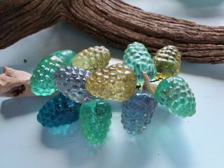 Vintage Acrylic Lucite Driftwood Berries - Shades Of Blues & Greens