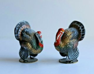 Two Vintage Japanese Paper Mache Thanksgiving Turkey Rear Plug Candy Containers