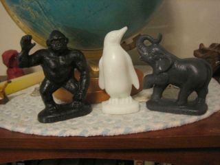 Mold A Rama,  Group Of 3 Brookfield Zoo,  (chicago) Gorilla,  Elephant,  Penguin Wow