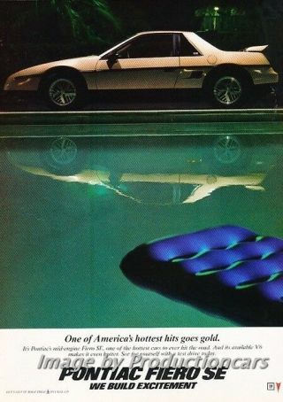 1986 Pontiac Fiero Se - Advertisement Print Art Car Ad J721